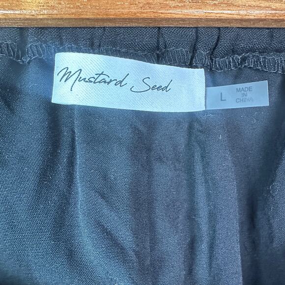 Black Wide Leg Hemp-blend Trousers Size Large - Picture 7 of 14